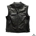 Premium city biker leather vest