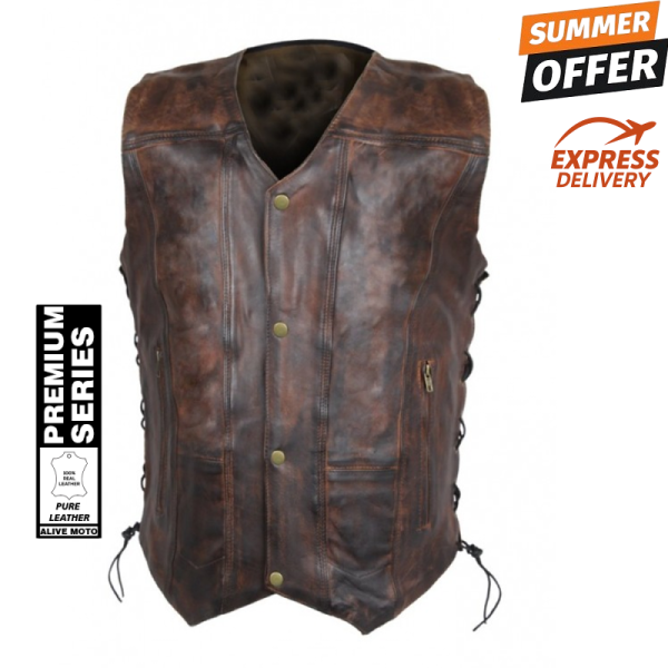 Premium vintage Torino biker leather vest Premium vintage Torino biker leather vest