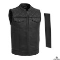 Premium Retro fullbody dual zip leather vest