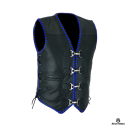 Men's Club Blue Laces Motorcycle leather Vest