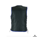 Men's Club Blue Laces Motorcycle leather Vest