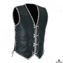 Men's Club White laces leather Vest