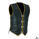 Men's Club Yellow laces leather Vest