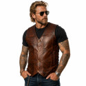 Iron Stallion Vintage Brown Motorcycle Leather Vest