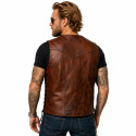Iron Stallion Vintage Brown Motorcycle Leather Vest