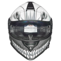 RT-824 MATT BLACK HOLLOW GREY SOLVISIR MC HELMET 